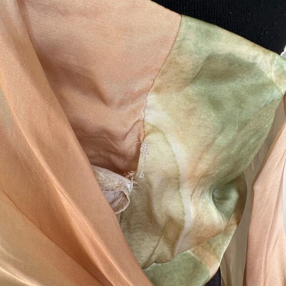 AMUR One-Shoulder Green and Cream Mini Dress - Picture 12 of 13